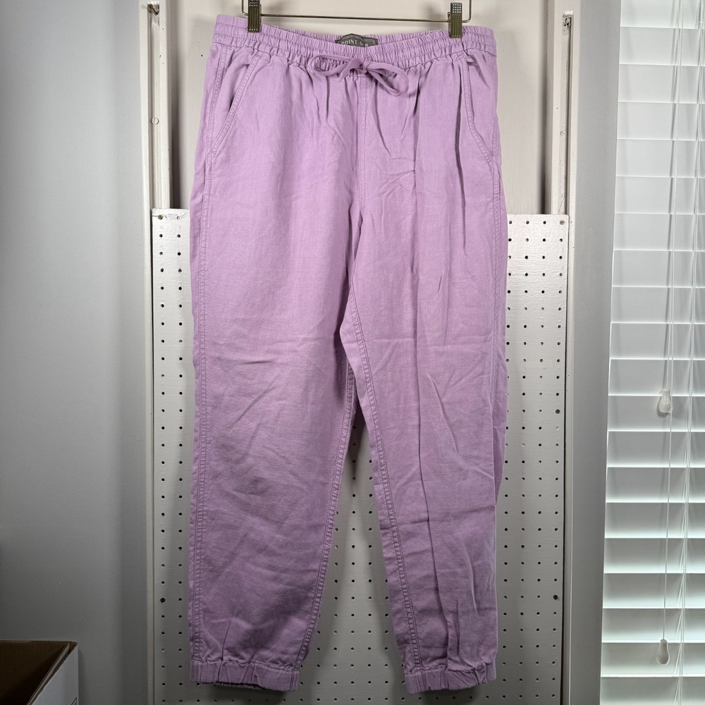 J.Crew Point Sur Seaside Pants Womens T8 Lilac Linen Blend Drawstring Coastal